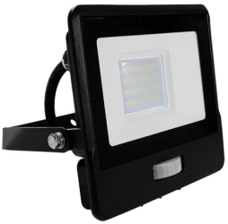 Reflector led smd 20w 6400k ip65 cu senzor miscare - negru 