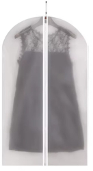 Set 5 Huse de Depozitare cu Fermoar Flippy pentru Haine de Protectie pentru Voiaj Netesut Rezistent la Praf 60x100 cm Transparent-Alb 
