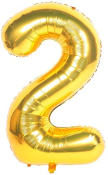 Balon aniversare folie Ropet Auriu cifra 2 80 cm 