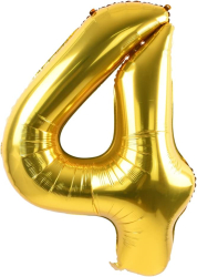 Balon aniversare folie Ropet Auriu cifra 4 80 cm 