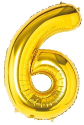 Balon aniversare folie Ropet Auriu cifra 6 80 cm 