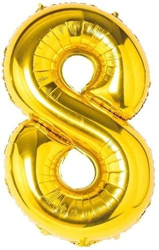 Balon aniversare folie Ropet Auriu cifra 8 80 cm 