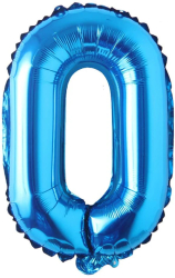 Balon din folie metalizata Cifra 0 aniversare 80 cm Albastru 