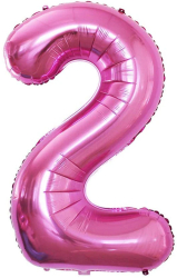 Balon din folie metalizata Cifra 2 aniversare 80 cm Roz 