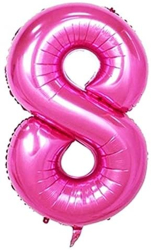 Balon din folie metalizata Cifra 8 aniversare 80 cm Roz 