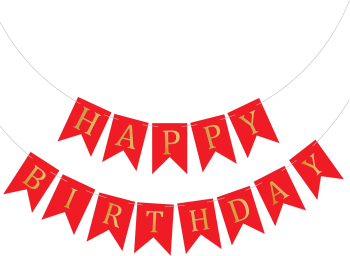 Banner Happy Birthday Ghirlanda 2.5m x 17cm Rosu Ropet 