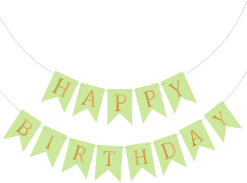 Banner Happy Birthday Ghirlanda 2.5m x 17cm Verde Ropet 