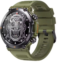 CEAS Smart Militar HD Apel Bluetooth Monitorizare Fitness si Cardiaca Compatibil Android si iOS Army Green