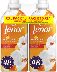 Pachet promo Balsam de rufe Lenor Fragrance Therapy Orchid & Vanilla 2 x 48 spalari 2 x 1.2 L 