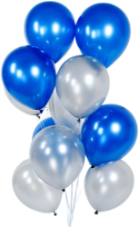 Set 10 baloane latex Albastru/Argintiu 30cm Ropet 