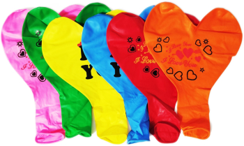 Set 10 baloane latex gigant 50cm Multicolor Forma inima Ropet 