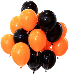 Set 10 baloane latex Portocaliu/Negru 30cm Ropet 