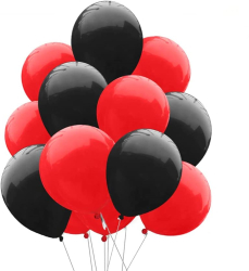 Set 10 baloane latex Rosu/Negru 30cm Ropet 
