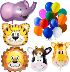 Set 35 baloane animalute 63.5cm Ropet petrecere aniversara pentru copii tema jungle party zoo safari 