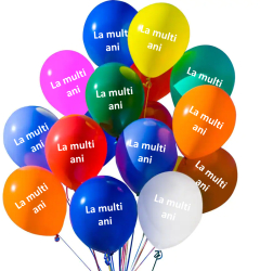 Set 50 baloane latex La multi ani 30cm Ropet 