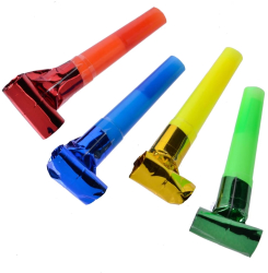 Set 6 fluiere colorate pentru petrecere 7 cm aniversare Ropet 