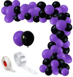 Set aranjament baloane pentru arcada 150 buc mov si negru 