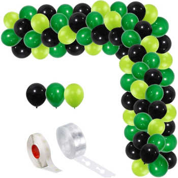 Set aranjament baloane pentru arcada 150 buc negru si verde 