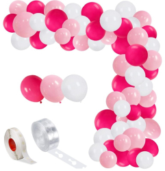 Set aranjament baloane pentru arcada 150 buc roz si alb 