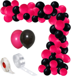 Set aranjament baloane pentru arcada 150 buc roz si negru 