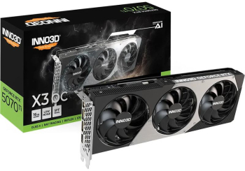 Placa video Inno3D X3 OC NVIDIA RTX 5070 Ti 16GB GDDR7 256-bit DLSS 4 