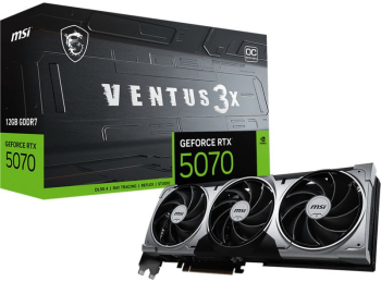 Placa video MSI VENTUS 3X OC NVIDIA GeForce RTX 5070 12GB GDDR7 192-bit DLSS 4 