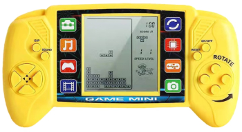 Consola de jocuri Retro Tetris cu Ecran Mare Brick Game Portabil de Buzunar Consola Joc Clasic Tetris Galben SprintMag® 
