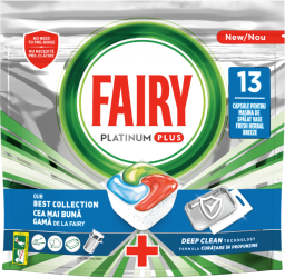 Detergent capsule automat pentru masina de spalat vase Fairy Platinum Plus Deep Clean 13 buc 