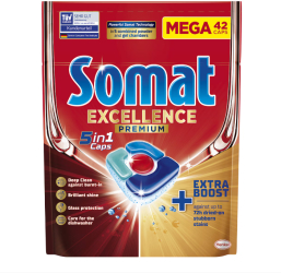 Detergent capsule pentru masina de spalat vase Somat Excellence 5in1 42 spalari 