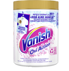 Pudra pentru indepartarea petelor pentru haine albe Vanish Oxi Action 960 gr 