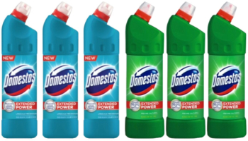Set Curatenie Toaleta Domestos 6 x Componente 3 x Solutie WC Lichid 1L Atlantic 3 x Solutie WC Lichid 1L Pin rapid si eficient