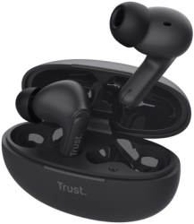 Casti Trust Yavi True Wireless Stereo cu microfon filtrare zgomot negru