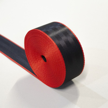 Banda centura de siguranta TUNING culoare Negru-Rosu latime 46 mm pret/m liniar 