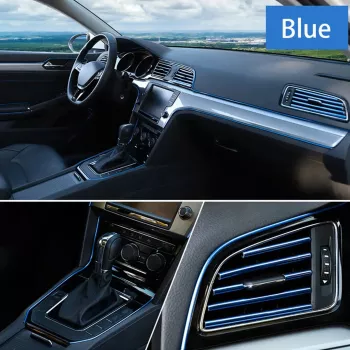 Banda decor interior crom TUNING 5m ALBASTRU 