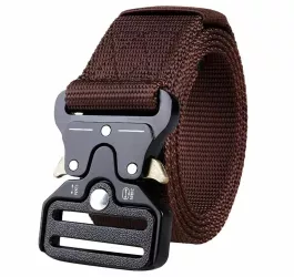 Curea Tactica pentru pantaloni culoare Maro cu catarama Neagra 