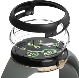 Husa pentru Google Pixel Watch 3 45mm set 2 - Ringke Slim - Clear / Matte Black 