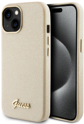 Husa pentru iPhone 15 - Guess Glitter Glossy Script GUHCP15SPGMCSD - Sparkle Beige 