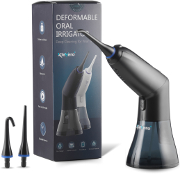 Irigator Bucal Profesional Deformabil KLEVERO Dus Bucal Portabil Fara Fir Igiena Orala Avansata Rezervor 260 ml Tehnologie 