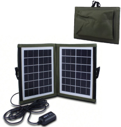 Panou solar turistic dublu UBX® USB pliabil 7.5W 29x20 cm verde