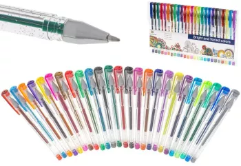 Set 25 piese Pixuri cu gel multicolor cu sclipici glitter