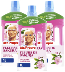 Set 3 x Solutie pentru pardoseli Mr. Propre flori de cires 1 l