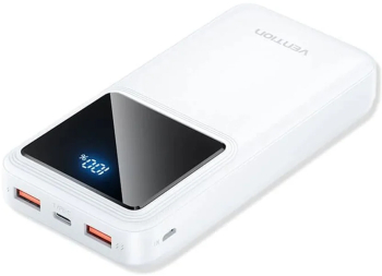 Baterie externa USB-C 2x USB Micro-USB LED Display PD22.5W 20000mAh - Vention FHLW0 - White 