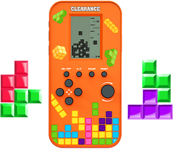 Consola de jocuri Retro Tetris 9999 in 1 Brick Game Portabil de Buzunar Consola Joc Clasic Tetris Portocaliu/Gri SprintMag® 
