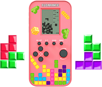Consola de jocuri Retro Tetris 9999 in 1 Brick Game Portabil de Buzunar Consola Joc Clasic Tetris Roz Pal SprintMag®