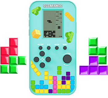 Consola de jocuri Retro Tetris 9999 in 1 Brick Game Portabil de Buzunar Consola Joc Clasic Tetris Turcoaz SprintMag® 