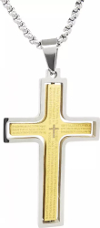 Cruciulita inox cu lant otel inoxidabil PersonalStyle argintiu auriu 