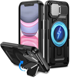Husa pentru iPhone 11 / iPhone XR - Techsuit CamVault MagSafe - Black 