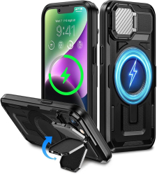 Husa pentru iPhone 13 / iPhone 14 / iPhone 16e - Techsuit CamVault MagSafe - Black 