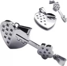 Lantisoare cu pandantive indragostiti inox set PersonalStyle