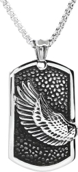 Pandantiv Aripa dog tag Wing cu lant otel inoxidabil PersonalStyle 
